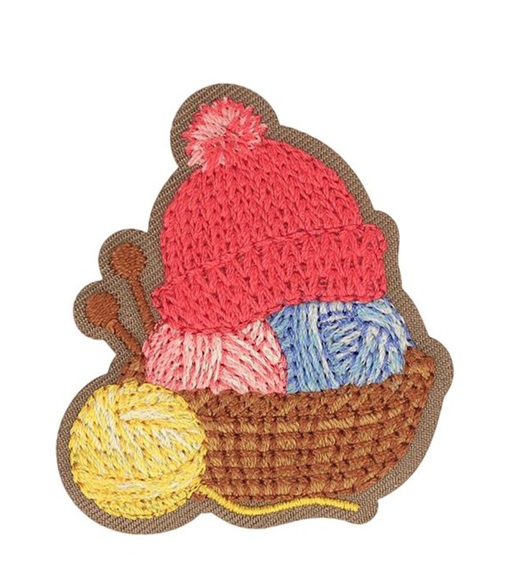 Lot de 3 écussons couture pelotes rouges 41*46mm