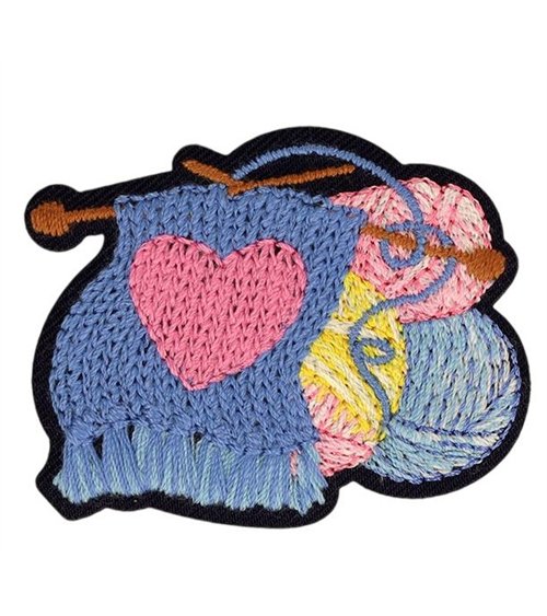 Set of 3 blue ball sewing patches 49*39mm