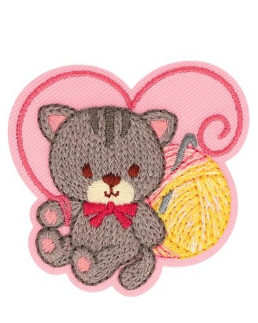 Set de 3 parches de costura corazón gatito 49*48mm