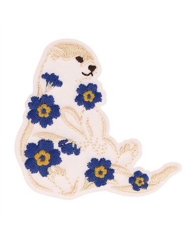 Set of 3 otter floral animal patches 50*48mm