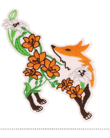 Set di 3 toppe floreali con animali volpe 53 * 59 mm