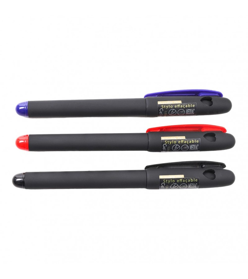 Set mit 3 hitzelöschbaren Nähstiften in Rot, Schwarz und Blaurot