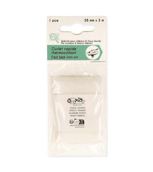 Ourlet thermocollant pour tissus lourds 38mm x 3m