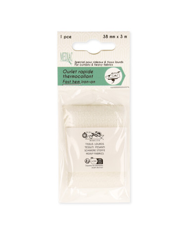 Dobladillo termoadhesivo para tejidos pesados 38 mm x 3 m