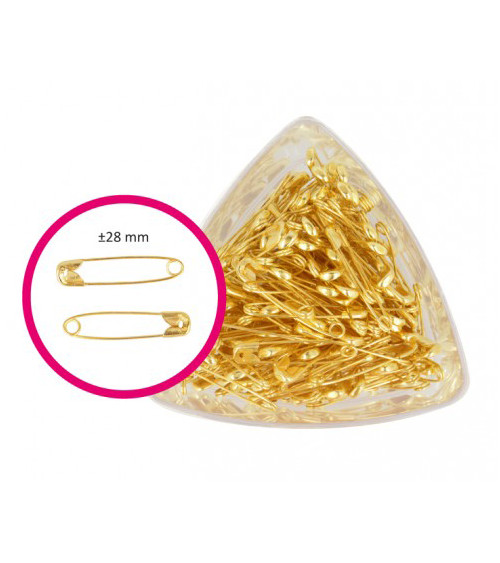 Box of 216 gold safety pins 2.8cm