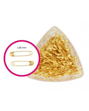 Box of 216 gold safety pins 2.8cm