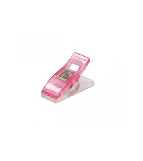 Set of 12 fuschia patchwork clips 2.7x1cm