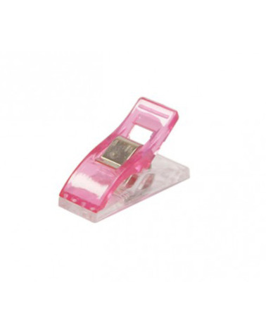 Set of 12 fuschia patchwork clips 2.7x1cm