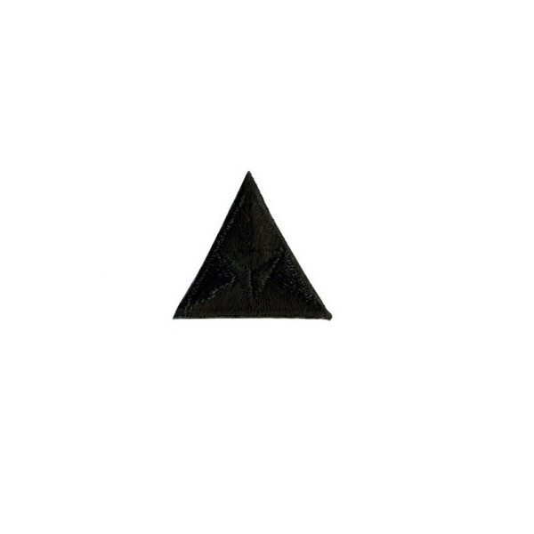 Ecusson thermocollant mouche triangle brodé noir 2x2cm