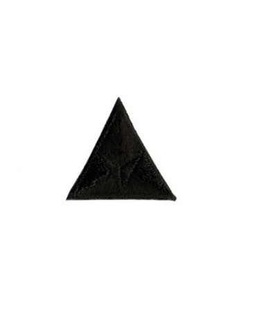 Black embroidered triangle fly iron-on badge 2x2cm