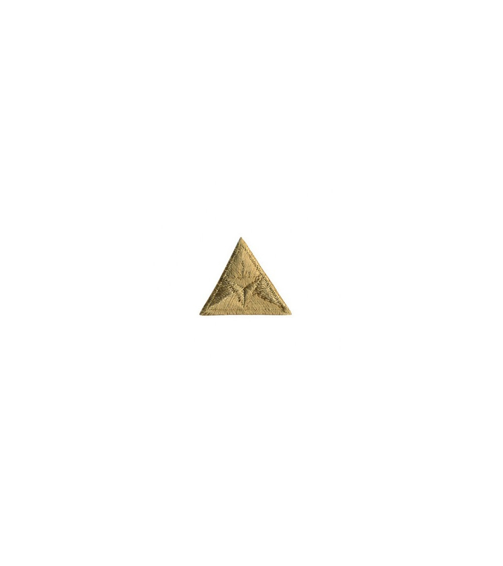 Ecusson thermocollant mouche triangle brodé beige 2x2cm