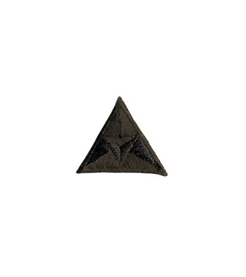 Brauner bestickter Aufnäher mit dreieckiger Fliege zum Aufbügeln, 2 x 2 cm