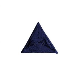 Ecusson thermocollant mouche triangle brodé bleu 2x2cm