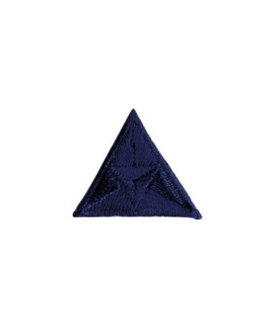 Blue embroidered triangle fly iron-on patch 2x2cm