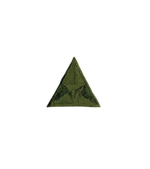 Khaki embroidered triangle fly iron-on patch 2x2cm