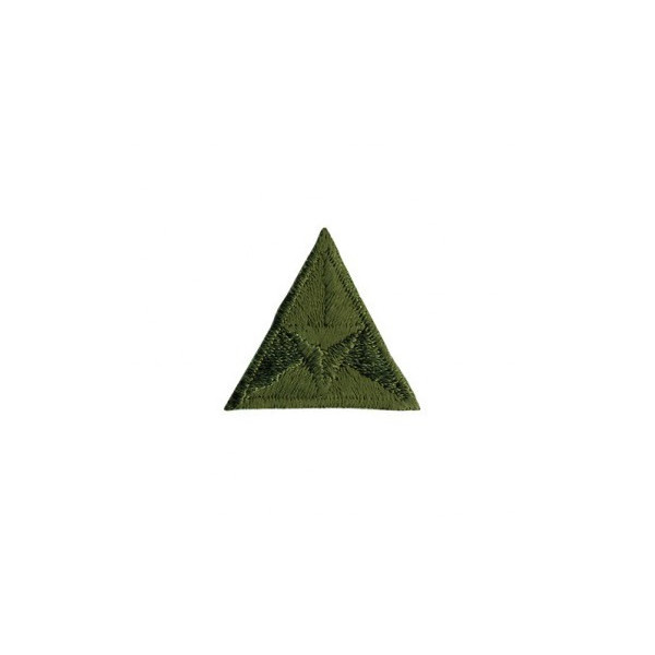 Ecusson thermocollant mouche triangle brodé kaki 2x2cm