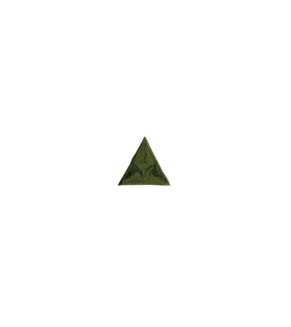 Parche termoadhesivo mosca triangular bordado caqui 2x2cm
