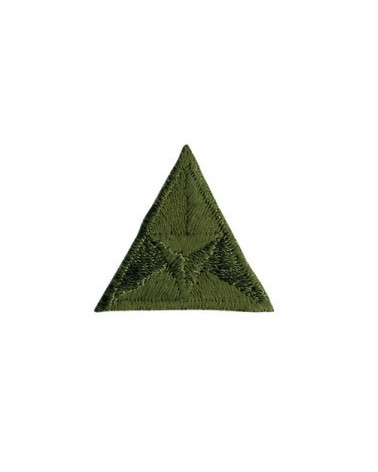 Khaki embroidered triangle fly iron-on badge 2x2cm