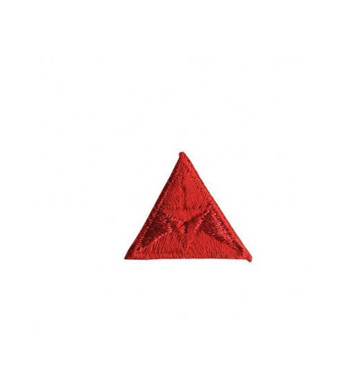 Red embroidered triangle fly iron-on patch 2x2cm