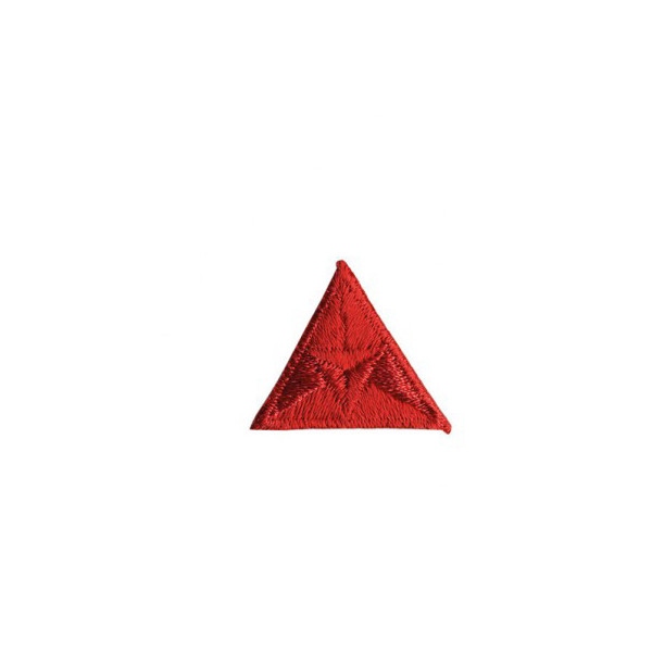 Ecusson thermocollant mouche triangle brodé rouge 2x2cm