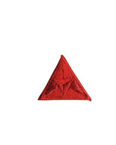 Red embroidered triangle fly iron-on patch 2x2cm