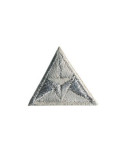 Ecusson thermocollant mouche triangle brodé gris 2x2cm