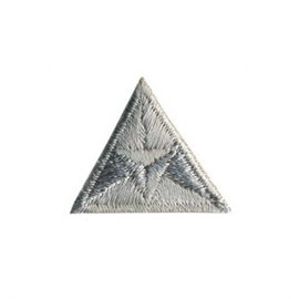 Ecusson thermocollant mouche triangle brodé gris 2x2cm