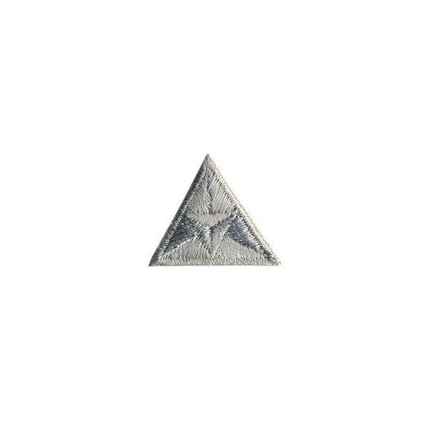 Ecusson thermocollant mouche triangle brodé gris 2x2cm