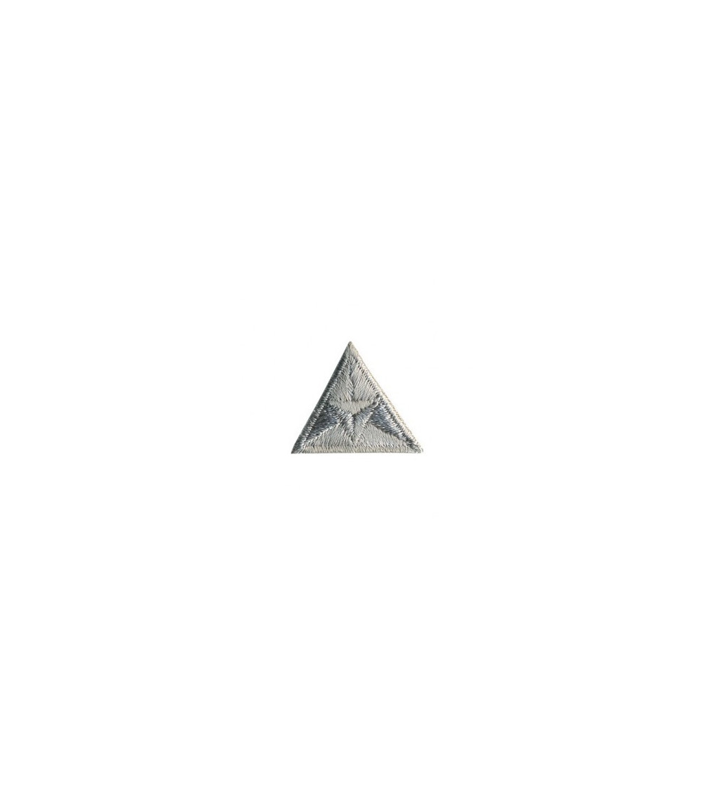 Ecusson thermocollant mouche triangle brodé gris 2x2cm