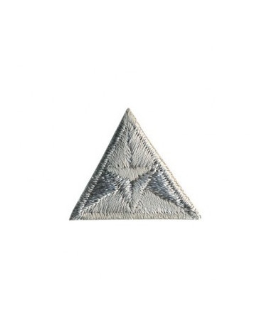 Gray embroidered triangle fly iron-on patch 2x2cm