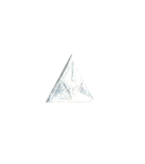 Ecusson thermocollant mouche triangle brodé blanc 2x2cm