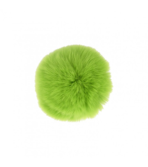 Pompon fourrure lapin 7cm vert