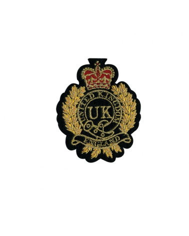 Ecusson thermocollant Blason couronne UK 7x6cm