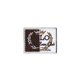 Ecusson thermocollant Polo Royal Horse Club blanc 6,5x5cm