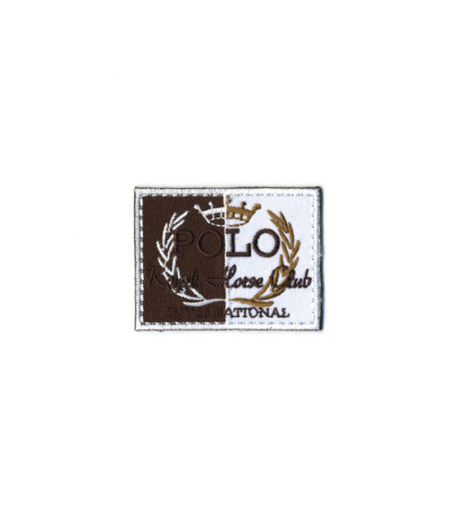 Ecusson thermocollant Polo Royal Horse Club blanc 6,5x5cm