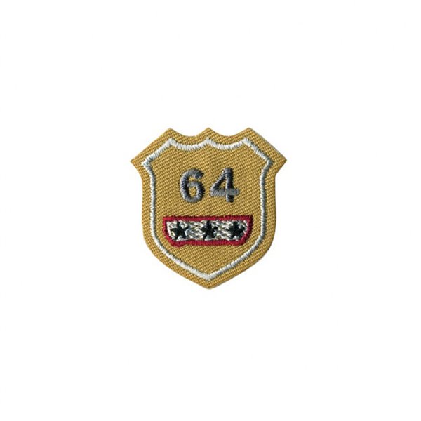 Ecusson thermocollant badge 64 beige 3x4cm