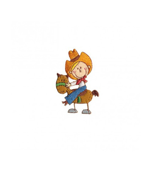 Wildwest child Cowboy iron-on patch 5x3.5cm