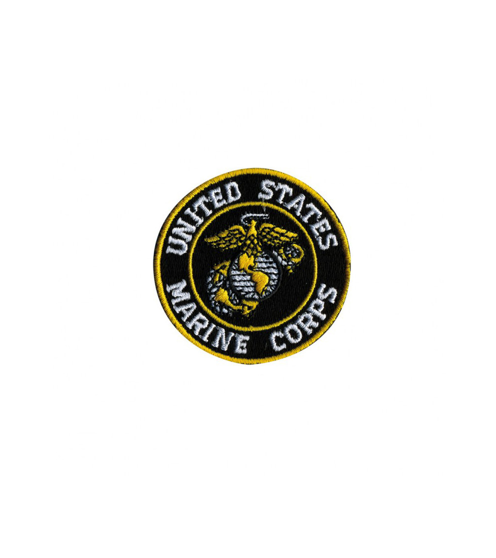 Marine Corps Round Iron-On Badge 4.5cm