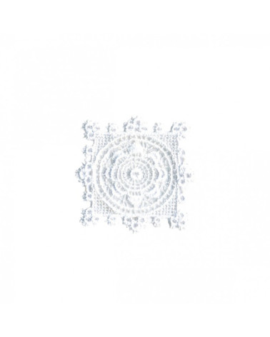 White lace square flower iron-on patch 3x3cm