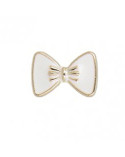 Bouton bijou noeud laqué blanc 1,5cm