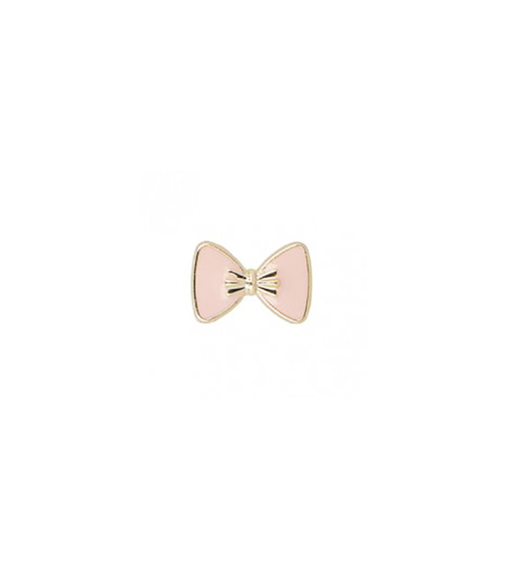 Bouton bijou noeud laqué rose layette 1,5cm Bouton bijou noeud laqué rose layette 1,5cm