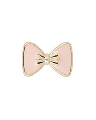 Bouton bijou noeud laqué rose layette 1,5cm