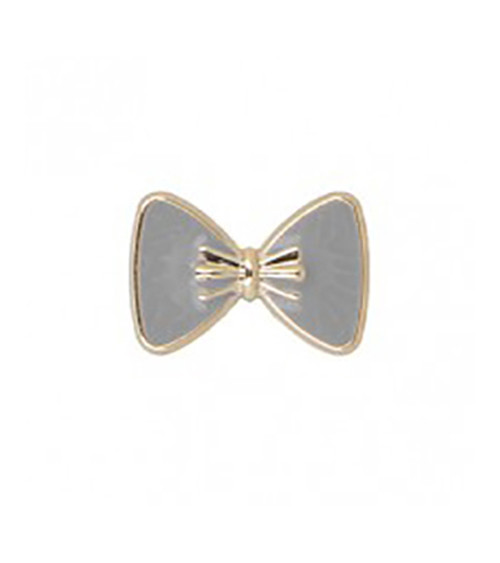 Gray lacquered bow jewel button 1.5cm