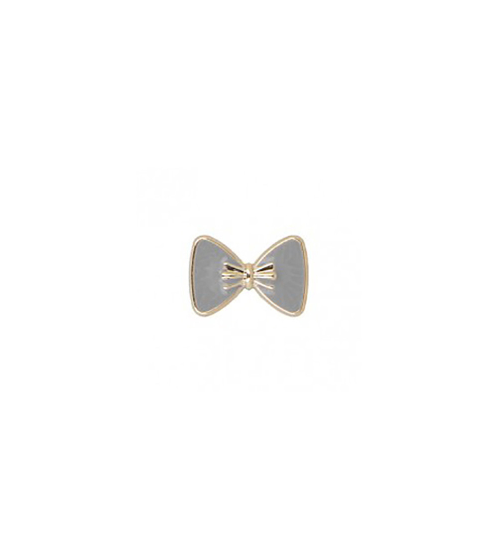 Gray lacquered bow jewel button 1.5cm