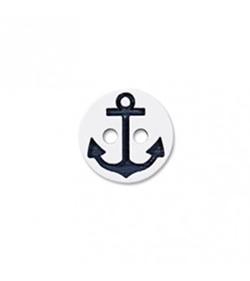 2-hole button navy anchor white/black 13cm