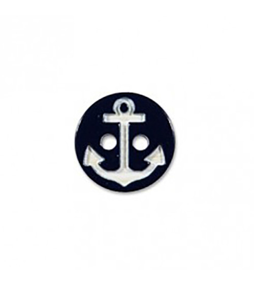 2-hole button navy anchor black/white 13cm