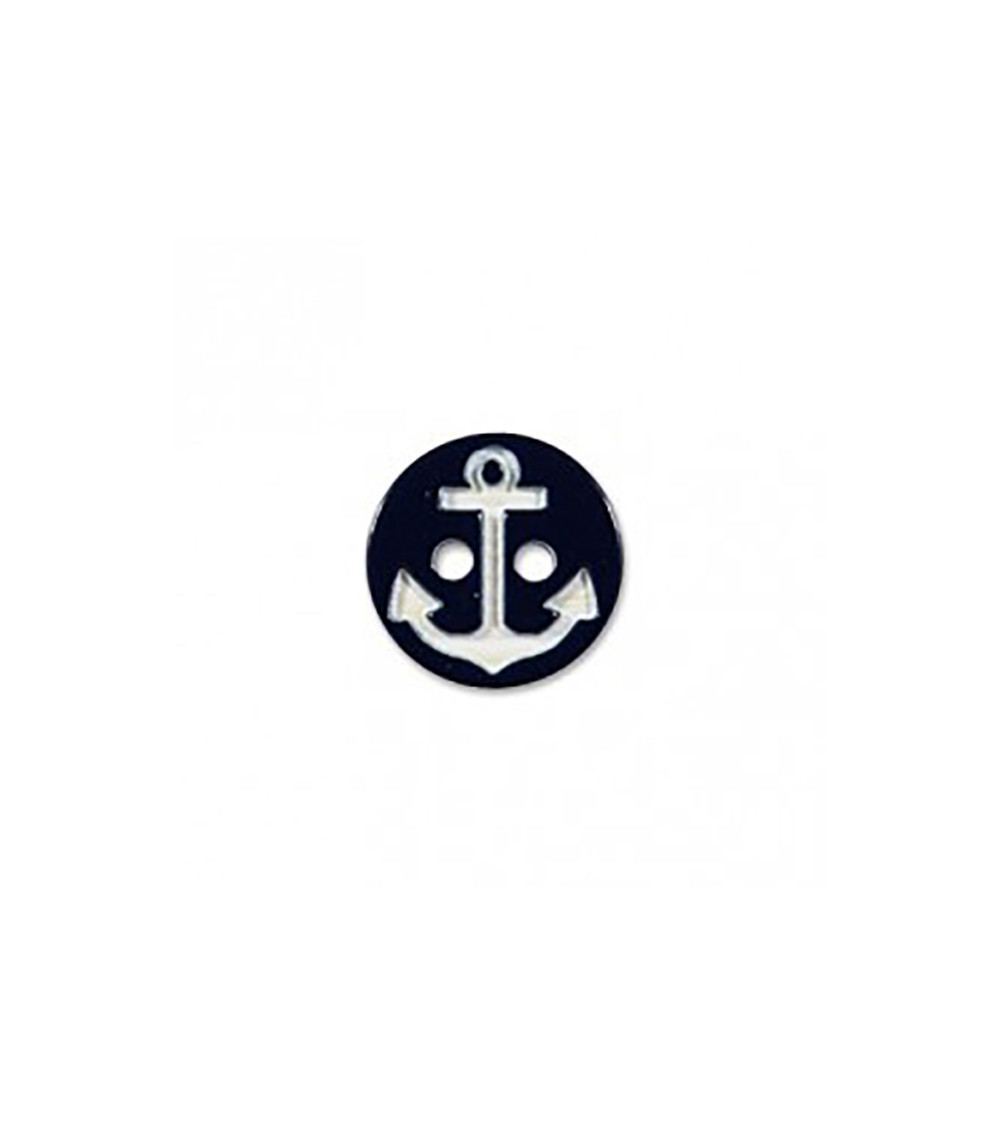 2-hole button navy anchor black/white 13cm
