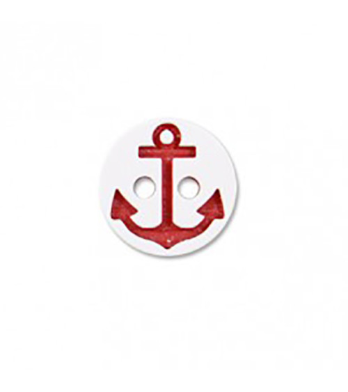2-hole button navy anchor white/red 13cm