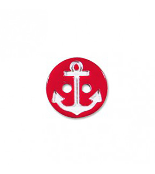 2-hole button navy anchor red/white 13cm