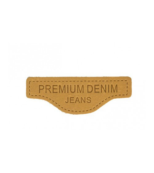 Genuine camel leather sewing patch 6x2cm